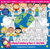 Union and Peace Clipart, Color & Black/White Bundle, Unite