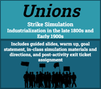 Preview of Unions Simulation (An engaging way to teach Industrialization and Urbanization)