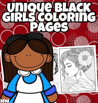 Preview of Unique Black Girl Coloring Pages for Adults.