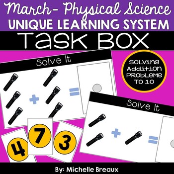 Preview of Unique Learning System Task Box- Addition to 10 for March Unit 22 (SPED, Autism)