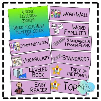 Preview of Unique Learning System (ULS) Monthly Focus Wall Headers for Classroom: Set 4
