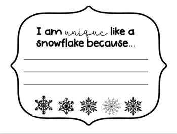 Preview of Unique Like a Snowflake Writing
