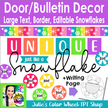 Preview of Unique Snowflake Winter Door Bulletin Decor Decorations