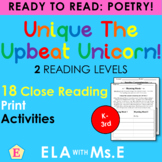 Unique The Upbeat Unicorn | Close Reading | PDF |