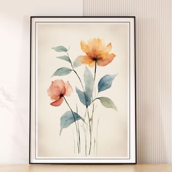 Unique Vintage Watercolor Flower Wall Art Decor - Perfect for Home or ...
