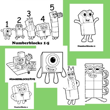 Unique collection of Numberblocks coloring pages by LINALISTER | TPT