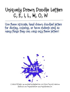 Preview of Unique doodle letters C E I L M O W
