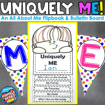 Preview of Uniquely Me | An All About Me Flipbook and Instant Bulletin Board