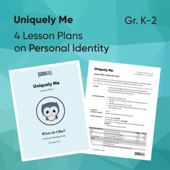 Preview of Uniquely Me | Personal Identity Unit | 4 Lesson Plans