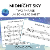 Unison Lead Sheet in the style of Midnight Sky for band