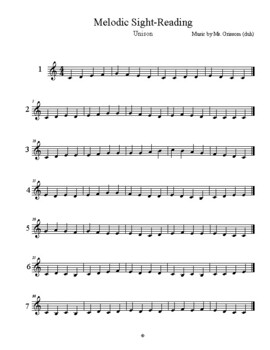 Preview of Unison Melodic Sight Reading Packet