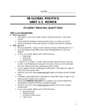 Unit 1.1 Reading Questions for IB Global Politics, HL or SL