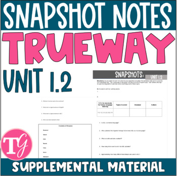 Preview of Unit 1.1 SnapShot Notes to Supplement ASL TrueWay Curriculum