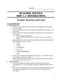 Unit 1.2 Reading Questions for IB Global Politics, HL or SL