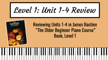 Preview of Unit 1-4 Review of "The Older Beginner Piano Course" by James Bastien
