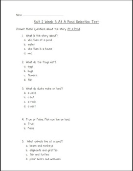 Unit 1 6 First Grade Reading Selection Tests McGraw Hill