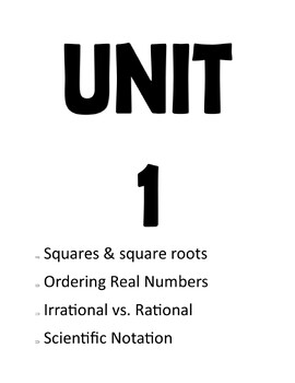 Preview of Unit 1-9 Dividers 8th Grade Math