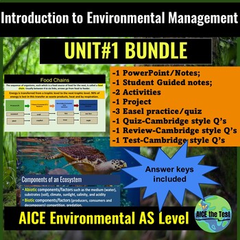 Preview of Unit#1 BUNDLE AICE Environmental Management