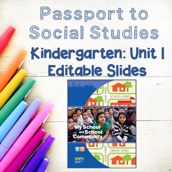 Preview of Unit 1 BUNDLE Passport to Social Studies, KINDERGARTEN Slideshows w Activities