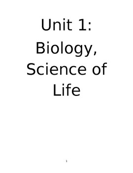 Preview of Unit 1 Biology Lesson Workbook (Reading graphs, charts, and tables)