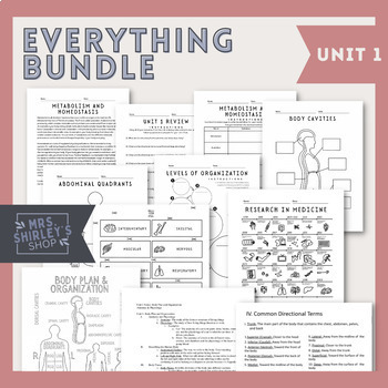 Preview of Unit 1 Body Plan and Organization Everything Bundle - Anatomy