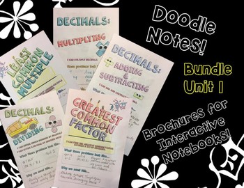 Preview of BUNDLE Unit: Decimals - Math Decorated Notes Brochures for Interactive Notebooks