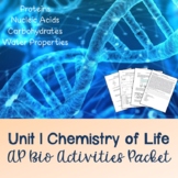 AP Biology Unit 1: Chemistry of Life Activities Packet