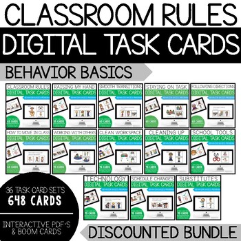 Preview of Unit 1: Classroom Rules Bundle- Behavior Basics Digital Task Cards