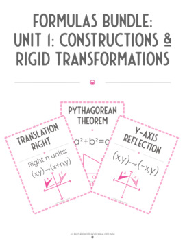 Preview of Unit 1: Constructions & Rigid Transformations Posters (Formulas Bundle)
