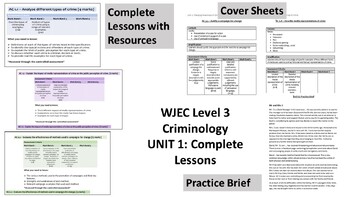 Preview of Unit 1 Criminology: Lessons and Resources