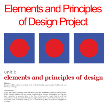 Preview of Unit 1: Elements and Principles of Design: Graphic Design Introduction Photoshop