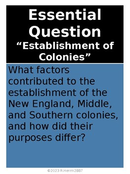 Preview of US History - Foundations of US Essential, Journal or Open Ended Questions