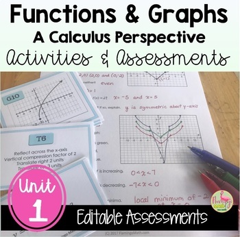 Preview of Functions and Graphs Activities & Assessments (PreCalculus - Unit 1)