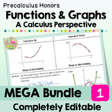 Functions and Graphs MEGA Bundle with Video Lessons (Unit 1)