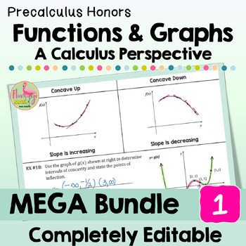 Preview of Functions and Graphs MEGA Bundle (Unit 1 Precalculus)
