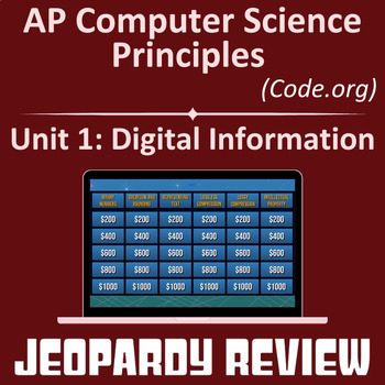 Preview of AP CSP - Unit 1 - Jeopardy Review game Code.org AP Computer Science Principles
