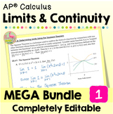 Calculus Limits and Continuity MEGA Bundle with Video Less