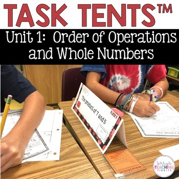 Preview of Task Tents™ - Order of Operations and Whole Numbers {5th Grade Unit 1}