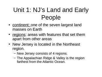 Preview of Unit 1 New Jersey Notes Harcourt Series