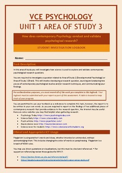 Preview of Unit 1 Psychology AOS3 Logbook Report