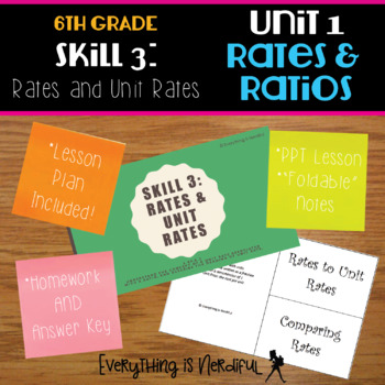 Preview of Unit 1: Ratios and Rates, Skill 3: Rates and Unit Rates Resources
