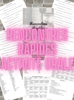 Preview of Unité #1 - Rencontres Rapides - présent (activité orale/écrite)