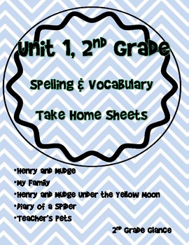 Preview of Unit 1 Spelling 2nd Grade