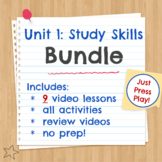 Unit 1 Study Skills No Prep Videos/Activities/Reviews (Bundle)