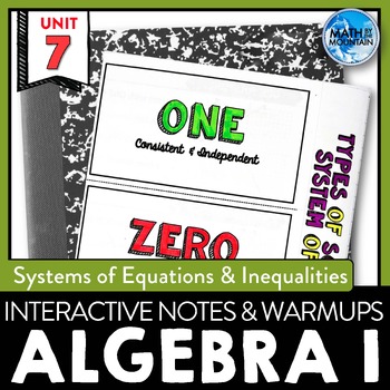 Preview of Unit 7 - Systems of Equations & Inequalities - Interactive Notebook Kit