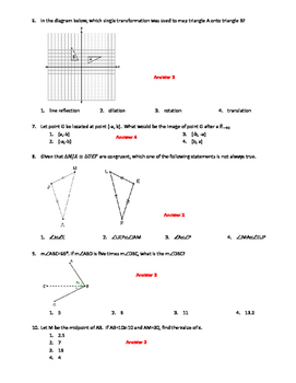 Form 3 Geometry Answers