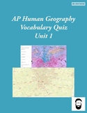 Unit 1 Vocabulary Quiz AP Human Geography