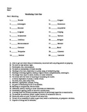 Unit 1 Vocabulary Test based on Orange Sadlier Workbook Level G