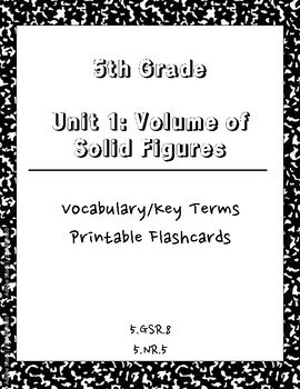 Preview of Unit 1: Volume Vocabulary Flashcards (5th)