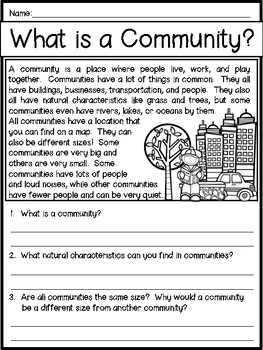 2nd Grade What's a Community? (Social Studies) by Just Add Glitter